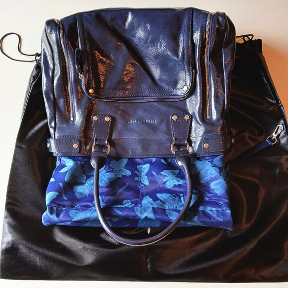 EUC Longchamp Patent Leather Blue Shoulder Bag - Picture 9 of 9